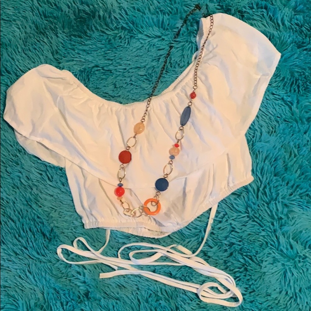 Crop top white with straps